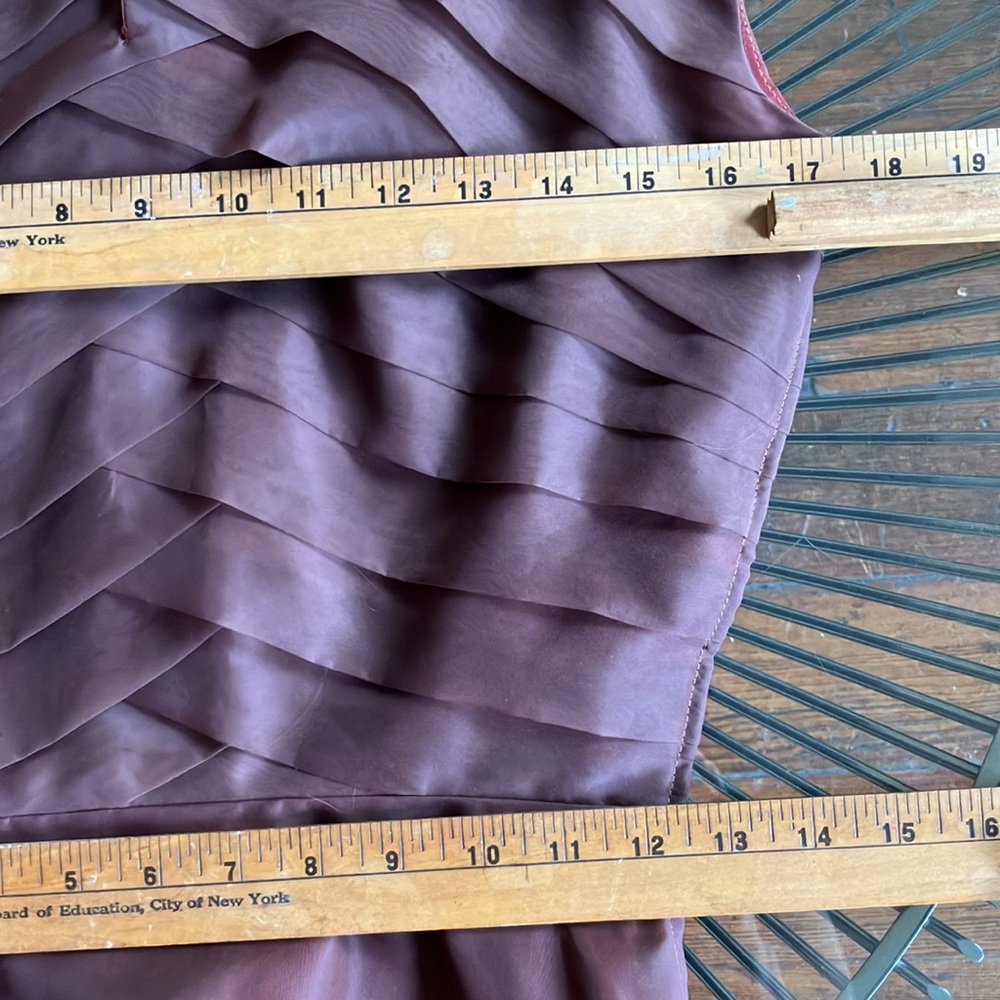 Vintage 50s diagonally tiered brown organza top size XS - Picture 12 of 16